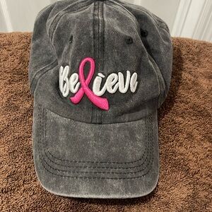 Womens Believe Breast Cancer hat